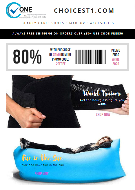 Choicest1 promotional email design