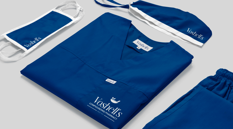 Voshell’s blue apparel mockups
